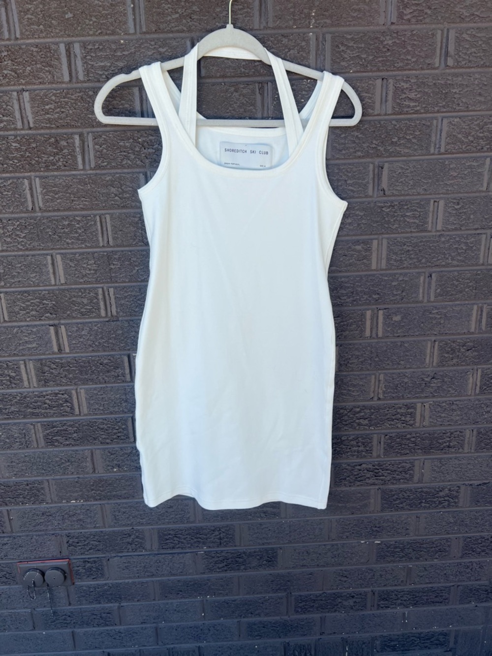 Sleeveless Mini Dress in White -